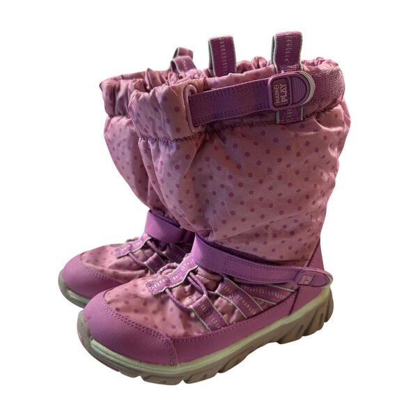 Stride Rite Girls Snow Boots Size 12.5 Polka Dot Waterproof Winter Footwear - Picture 1 of 9